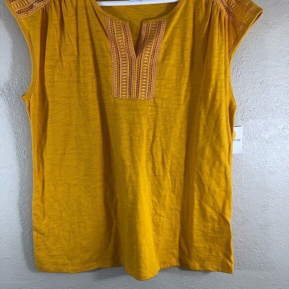 Liz Claiborne Indian sunset split Crew Neck size L - Picture 3 of 6